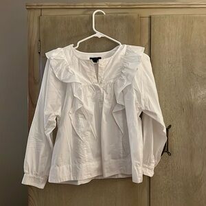 J. Crew ruffled white blouse!